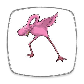 Flamingo Dabbing - Square fridge magnet - white - Front