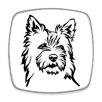 Cairn Terrier - Magnet carré - blanc - Devant