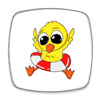 Duck Sea Swimming Outdoor Pool Indoor Pool Beach - Square fridge magnet - white - Front