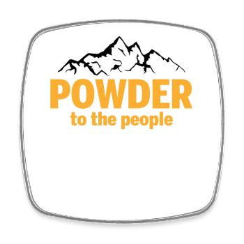 Powder To The People - Square fridge magnet - white - Front