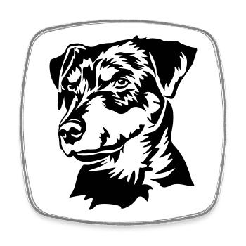 Deutscher Jagdterrier Kopf - Viereckiger Kühlschrankmagnet - Weiß - Vorne