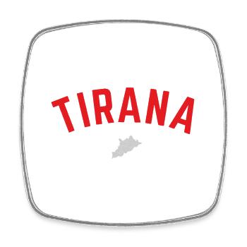 Tirana Albania - Square fridge magnet - white - Front