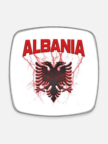 Albania Albanian Eagle - Square fridge magnet - white
