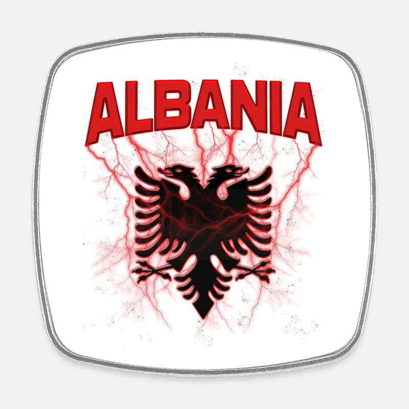 Aigle albanais - Magnet carré - blanc