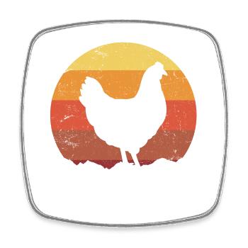 Chicken Retro - Square fridge magnet - white - Front