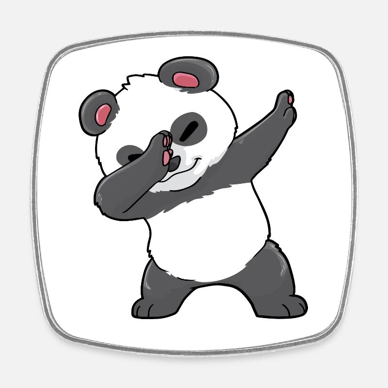 Lustiger Panda - Viereckiger Kühlschrankmagnet - Weiß
