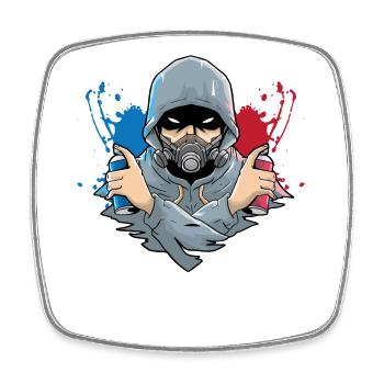 Sprayer Graffiti - Square fridge magnet - white - Front