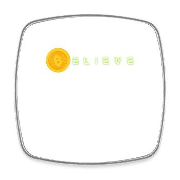 Bitcoin BTC Krypto Cryptos Trading HODL Believe - Magnet carré - blanc - Devant