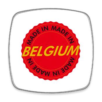 Born in Belgium - Square fridge magnet - white - Front