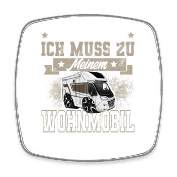 Camping Camper Wohnmobil - Viereckiger Kühlschrankmagnet - Weiß - Vorne