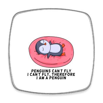 penguin - Square fridge magnet - white - Front