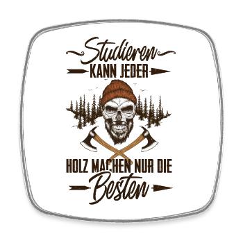 Holzfäller - Viereckiger Kühlschrankmagnet - Weiß - Vorne