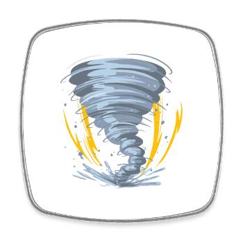Tornado Hurricane Windstorm Gift Idea - Square fridge magnet - white - Front
