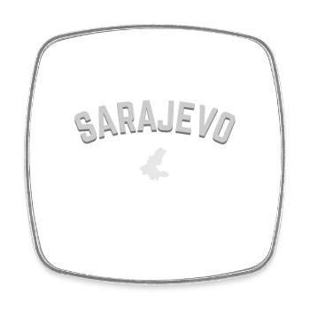 Sarajevo Bih - Square fridge magnet - white - Front