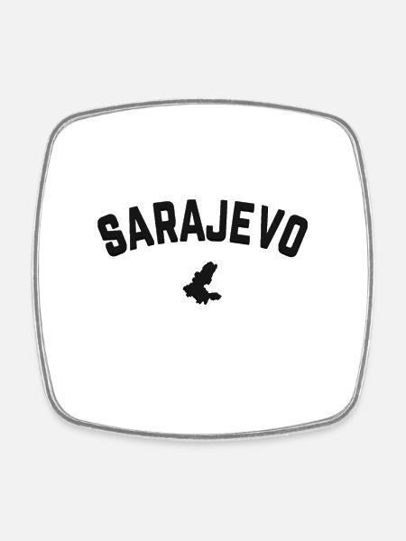 Sarajevo Bosnien - Viereckiger Kühlschrankmagnet - Weiß