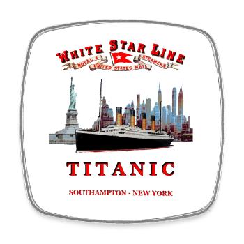 TITANIC NEW YORK - Viereckiger Kühlschrankmagnet - Weiß - Vorne