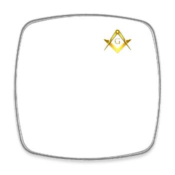 Freimaurer Symbol Winkel Zirkel Gold Freimaurerei - Viereckiger Kühlschrankmagnet - Weiß - Vorne