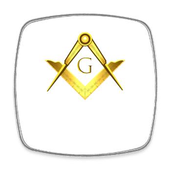 Freimaurer Symbol Winkel Zirkel Gold Freimaurerei - Viereckiger Kühlschrankmagnet - Weiß - Vorne