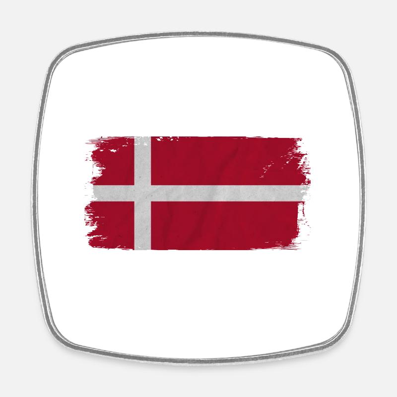 Denmark flag - Square fridge magnet - white