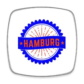 Hamburg Stempel Vintage - Viereckiger Kühlschrankmagnet - Weiß - Vorne