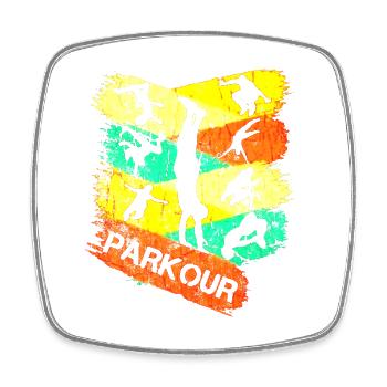 Idée de cadeau pour le Parkour Freerunning - Magnet carré - blanc - Devant
