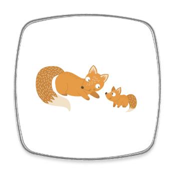 Vater & Kind: Zusammen Fuchs - Viereckiger Kühlschrankmagnet - Weiß - Vorne