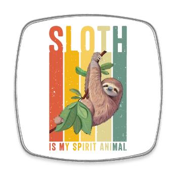 sloth - Square fridge magnet - white - Front