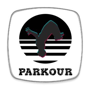 Parkour - Viereckiger Kühlschrankmagnet - Weiß - Vorne