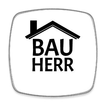Bauherr - Viereckiger Kühlschrankmagnet - Weiß - Vorne