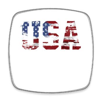USA flag - Square fridge magnet - white - Front