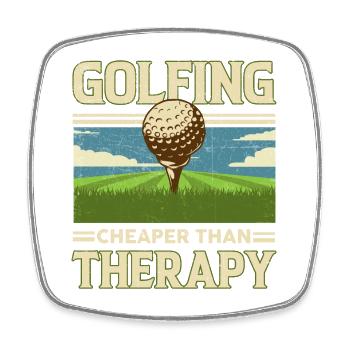 Golf - Viereckiger Kühlschrankmagnet - Weiß - Vorne