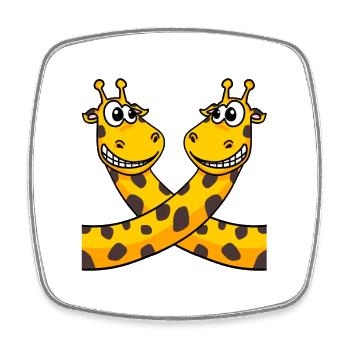Girafes girafe - Magnet carré - blanc - Devant