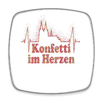 Köln Herzschlag Konfetti Im Herzen Karneval Kölner - Viereckiger Kühlschrankmagnet - Weiß - Vorne