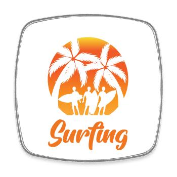 Surfen - Viereckiger Kühlschrankmagnet - Weiß - Vorne