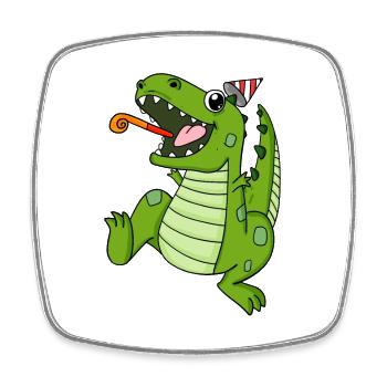 Dinosaurier Party - Viereckiger Kühlschrankmagnet - Weiß - Vorne