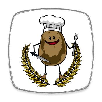 Potato Cook Kitchen Cooking Dining Restaurant - Square fridge magnet - white - Front
