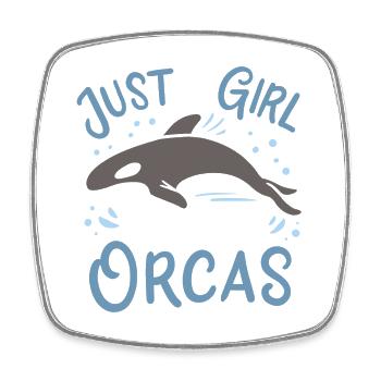 Orcas Orca-Liebhaber - Viereckiger Kühlschrankmagnet - Weiß - Vorne