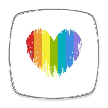 LGBT Heart - Square fridge magnet - white - Front