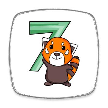 Red Panda - Square fridge magnet - white - Front