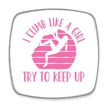 Climbing, Bouldering - Square fridge magnet - white - Front