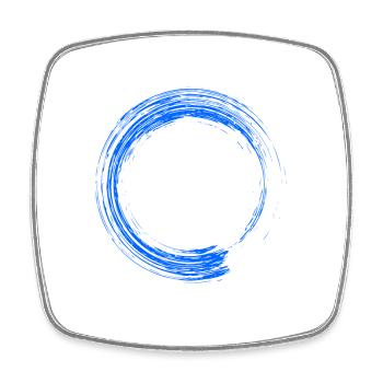 Rond design brosse bleu - Magnet carré - blanc - Devant