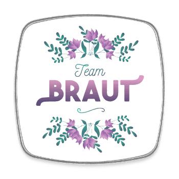 Team Braut mit Blumen Dekor - Viereckiger Kühlschrankmagnet - Weiß - Vorne