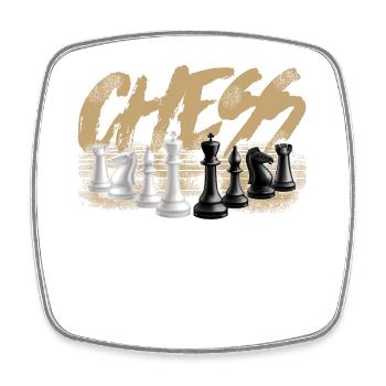 Schach - Viereckiger Kühlschrankmagnet - Weiß - Vorne