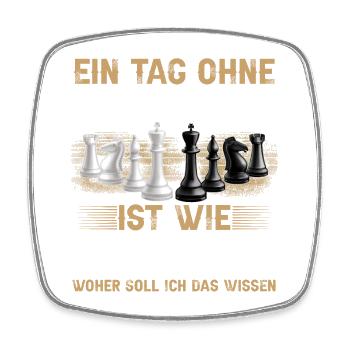 Schach - Viereckiger Kühlschrankmagnet - Weiß - Vorne