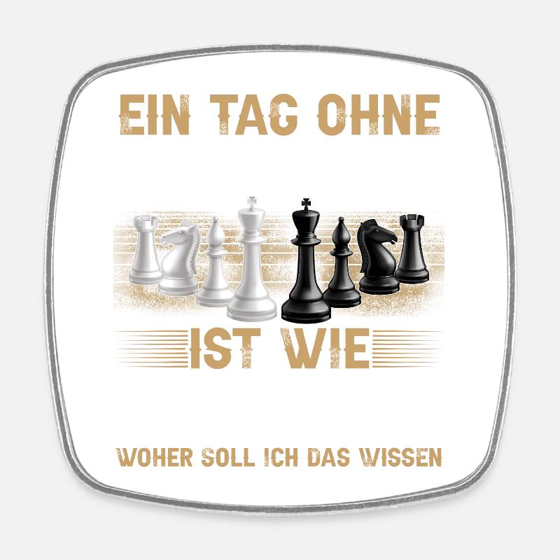 Schach - Viereckiger Kühlschrankmagnet - Weiß
