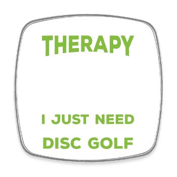 Disc Golf - Square fridge magnet - white - Front