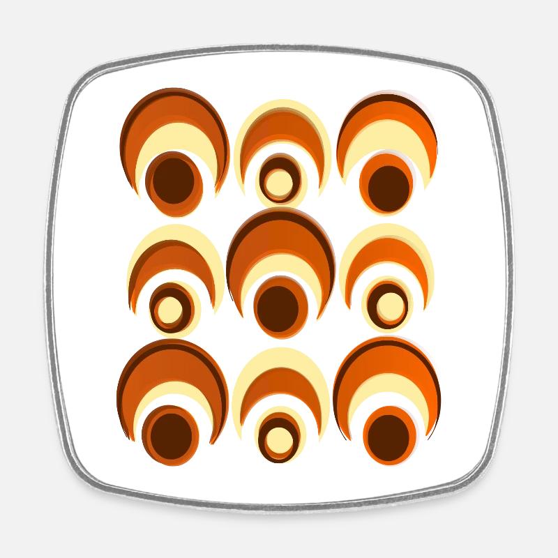 60s 70s Retro Pattern Circle Style Pattern - Magnet carré - blanc