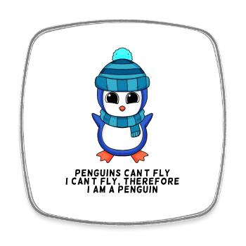 Ich bin ein Pinguin - Viereckiger Kühlschrankmagnet - Weiß - Vorne