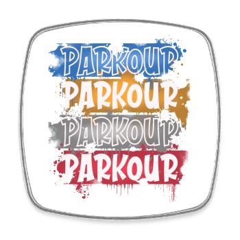 Parkour - Magnet carré - blanc - Devant