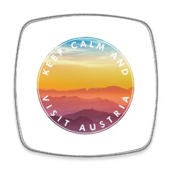 Insigne du Kreis d’Autriche Reste calme - Magnet carré - blanc - Devant